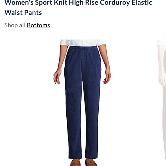 Rise Corduroy Elastic Waist Pants 